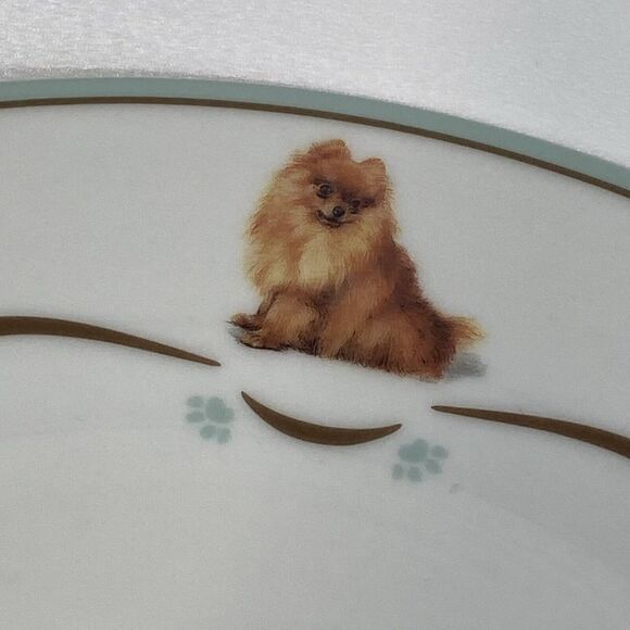 Rare Danbury Mint Pomeranian Dog Dinnerware Dinner Plates Set Of (4) 10.5” - Picture 13 of 16